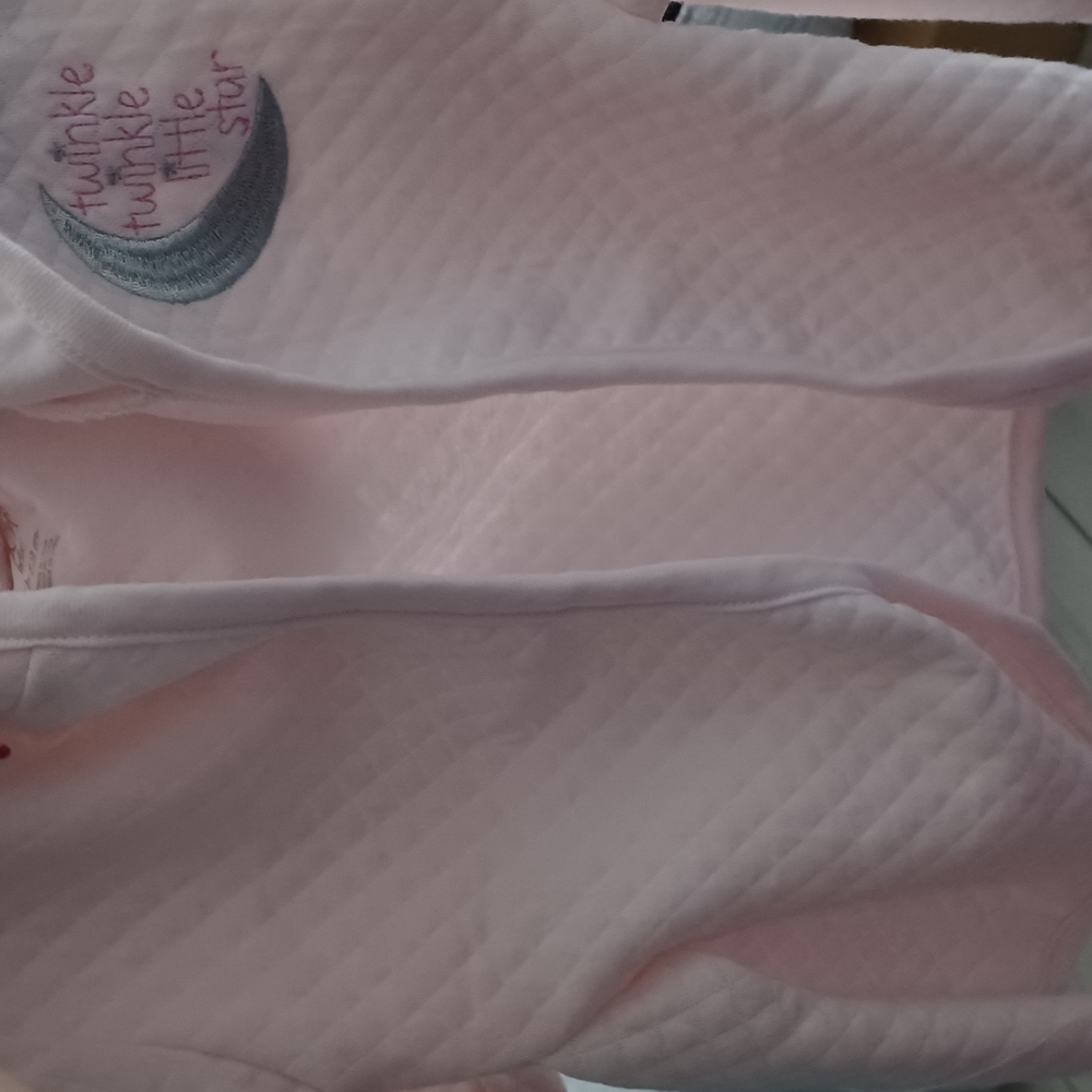 Pink Quilted Baby Blanket with Embroidery